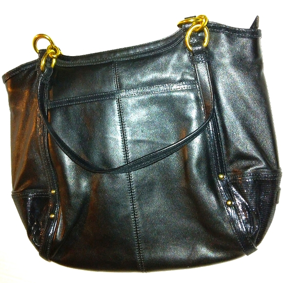 Brand New☆COACH Alexandria☆Large Python Embossed Leather Chain Tote/Shoulder Bag - Picture 11 of 15